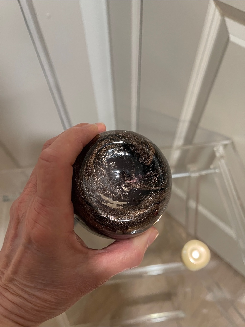 Mikasa Metallic Bronze Swirl Glass Votive - Picture 5 of 5